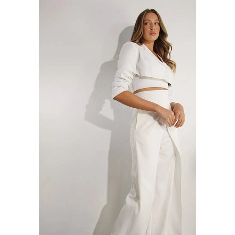 Fly Away Back Tie Pants WHITE
