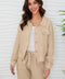 Fringe Hem Button Down Linen Jacket