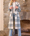 Fuzzy Plaid Long Coat - Ivory Mix
