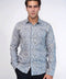 Damask Pattern Blue Slim Fit Shirt - Wessi