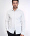 Houndstooth Pattern Slim Fit Ecru Men Shirt - Wessi
