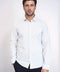 Houndstooth Pattern Slim Fit White Men Shirt - Wessi