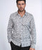 Bloom Patterned Dark Slim Fit Grey Men Shirt - Wessi