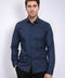 Men’s Navy Shirt with Minimal White Pattern – Wessi