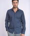 Dark Blue Tiny Check Patterned Slim Fit Shirt - Wessi