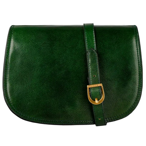 Green Leather Cross Body Bag - Moonfleet