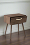 Isabella Mid Century 1-Drawer Nightstand - Solid American Black Walnut
