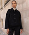 Handmade Oversized Cropped Wool Coat Black