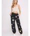 Hight Waist Multi Patches Jogger Pants Black