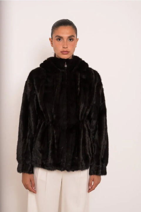 Hooded Faux Fur Jacket