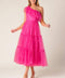 SOME FRESH AIR FUCHSIA TULLE MIDI DRESS