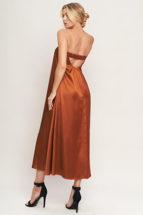 FROSTY ELEGANCE WOVEN MIDI DRESS