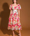 FLORAL REVERIE WOVEN MIDI DRESS