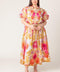 GARDEN TAPESTRY IVORY FLORAL WOVEN MIDI DRESS