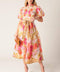 GARDEN TAPESTRY IVORY FLORAL WOVEN MIDI DRESS