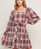 HONEY HUG PLAID MINI DRESS