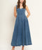 STARS AHEAD DENIM MIDI DRESS