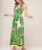 SWEPT ME OFF MY FEET GREEN WOVEN MIDI DRESS