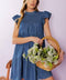 MATCH MY ENERGY WOVEN CHAMBRAY MINI DRESS