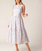 THENA GARDEN PARTY WOVEN EYELET MIDI DRESS