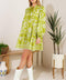 CATCHING FLIGHTS LIME WOVEN MNI DRESS