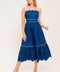 RUSTIC DREAM NAVY WOVEN MIDI DRESS