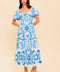 A WORK OF ART BLUE WOVEN MIDI DRESS