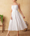 BACK AND FORTH EYELET MIDI DRESS