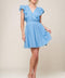 KEEP ME CLOSE POWDER BLUE WOVEN MINI DRESS
