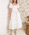 LUXE LAGOON EMBROIDERED MIDI DRESS