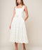 DAFFODILS & DAYDREAMS WOVEN LACE MIDI DRESS