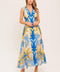 SOFT MEADOW BLUE WOVEN MIDI DRESS