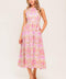 UNDER THE SUN PINK WOVEN MIDI DRESS
