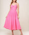 LET THE LIGHT PINK WOVEN MIDI DRESS