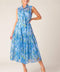 EVER AFTER POWER BLUE WOVEN MIDI DRESS