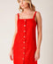 CHASING JOY RED WOVEN MINI DRESS