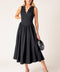 FOR THE RECORD BLACK WOVEN MIDI DRESS