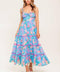 SOFT BLOOM BLUE WOVEN MIDI DRESS