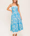 SERENE PETALS BLUE WOVEN MIDI DRESS