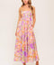 BREEZE SONG PINK WOVEN MIDI DRESS