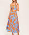 APRICOT SUNSET WOVEN MIDI DRESS