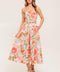 BLUSHING DAWN PINK WOVEN MIDI DRESS