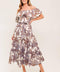 LILY GARDEN LAVENDER WOVEN MIDI DRESS