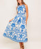 OCEAN PETALS WOVEN MIDI DRESS