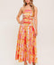PEONY STORM DANCE WOVEN MIDI DRESS