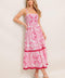 ROSÉ GARDEN WOVEN MIDI DRESS