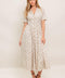 CANDY KISS BEIGE WOVEN MIDI DRESS