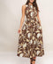 ELEGANT BLOOM WOVEN MIDI DRESS