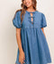 SUNSET GETAWAY DENIM MINI DRESS