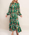 MODERN RETRO BLOOM WOVEN MIDI DRESS
